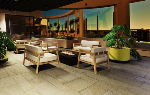 Ecosmart Fire Wharf 65 Fire Pit Table - Graphite Finish / Black Burner - ESF.O.WHF.65.GH.B